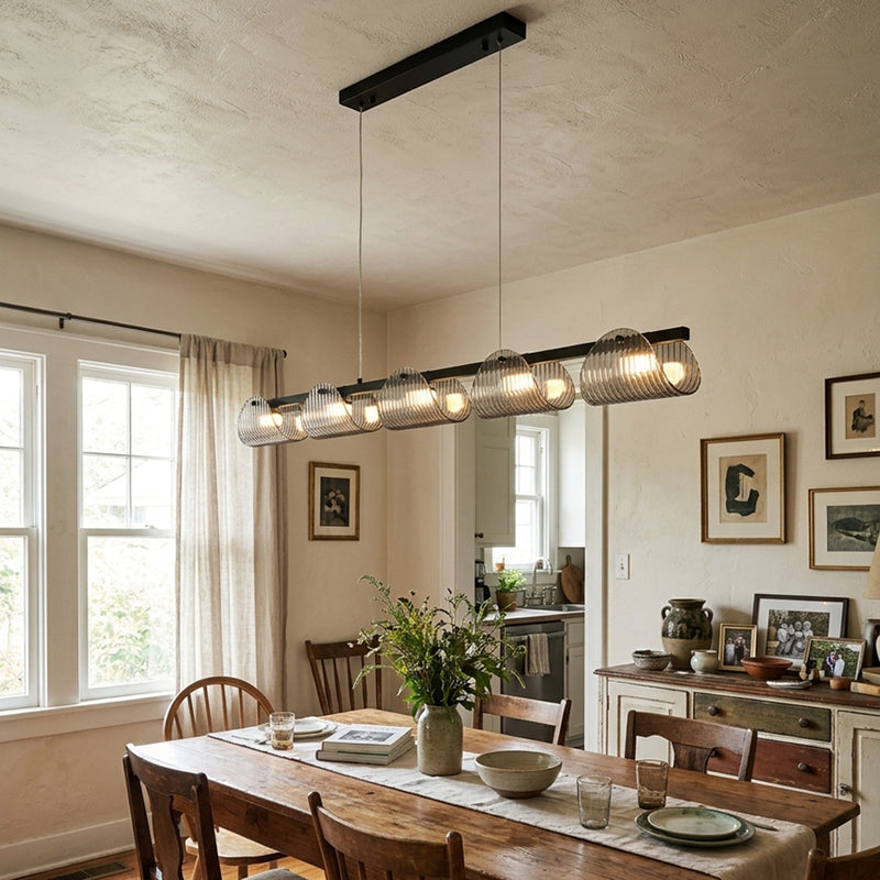 Conrad Ribbed Glass Linear Chandelier