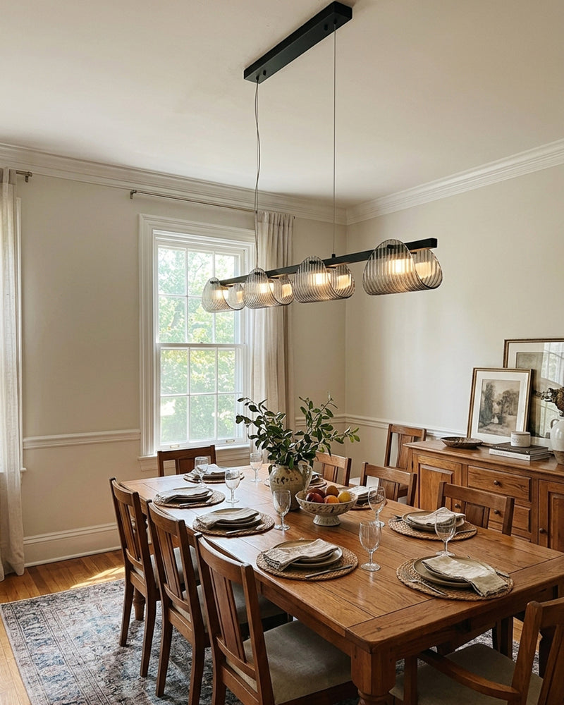Conrad Ribbed Glass Linear Chandelier