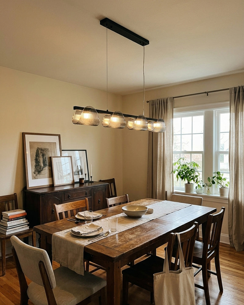 Conrad Ribbed Glass Linear Chandelier