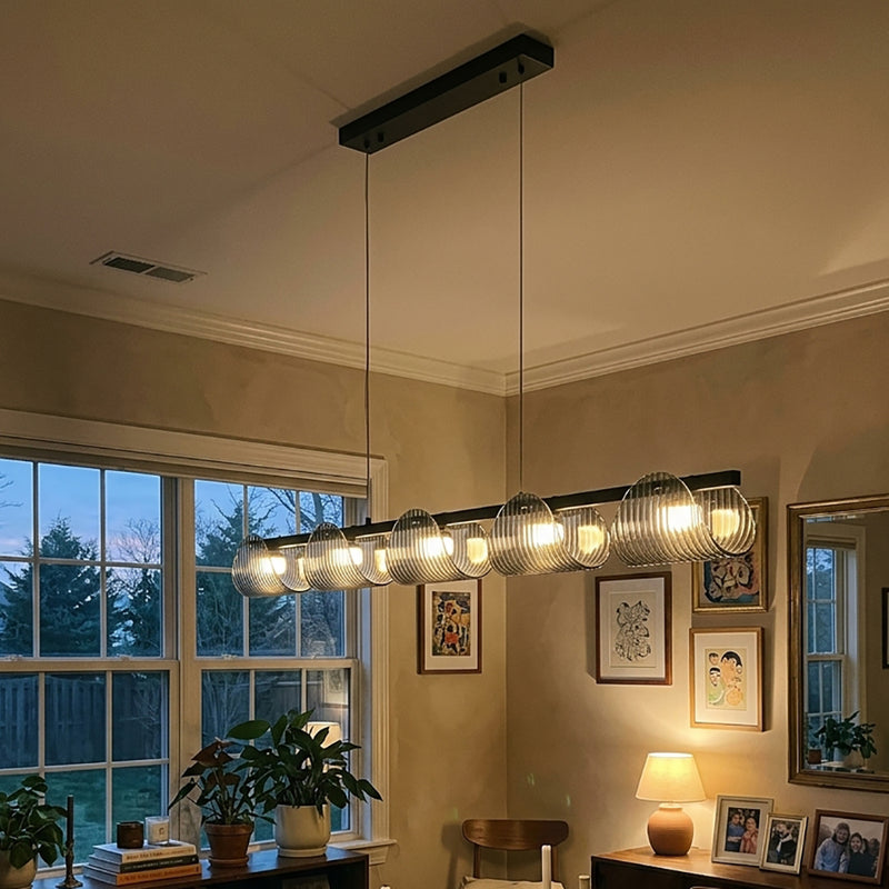 Conrad Ribbed Glass Linear Chandelier