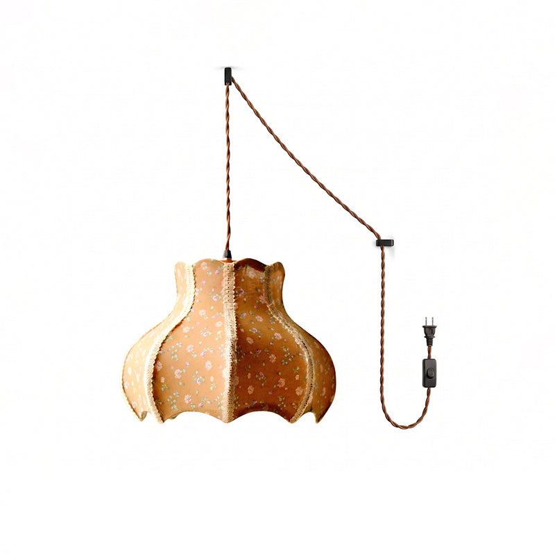 Lampe à suspension avec abat-jour en coton et lin 11,8"