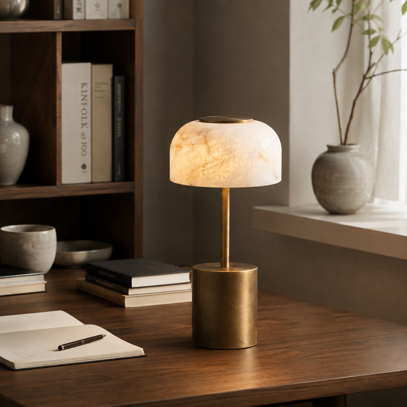 Crackle Alabaster Table Lamp (Built-in Battery)