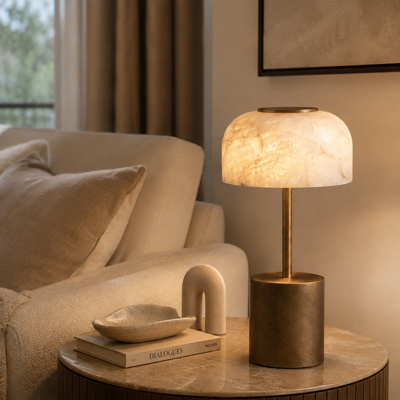 Crackle Alabaster Table Lamp (Built-in Battery)
