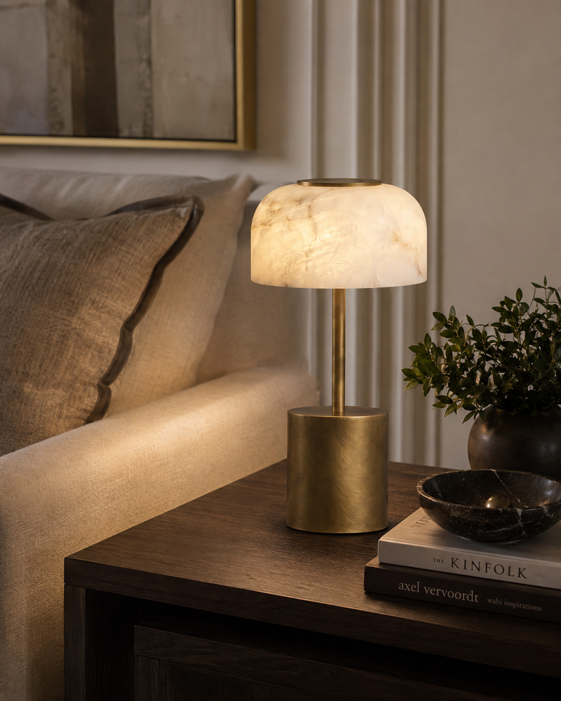Crackle Alabaster Table Lamp (Built-in Battery)