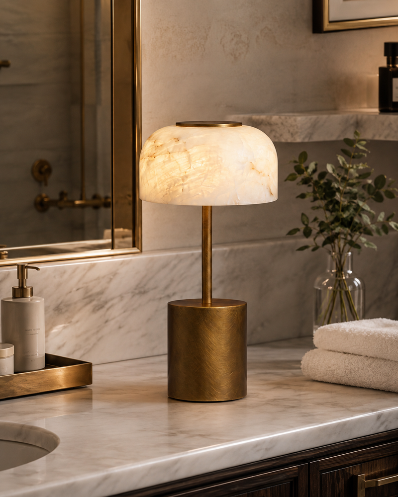 Crackle Alabaster Table Lamp (Built-in Battery)