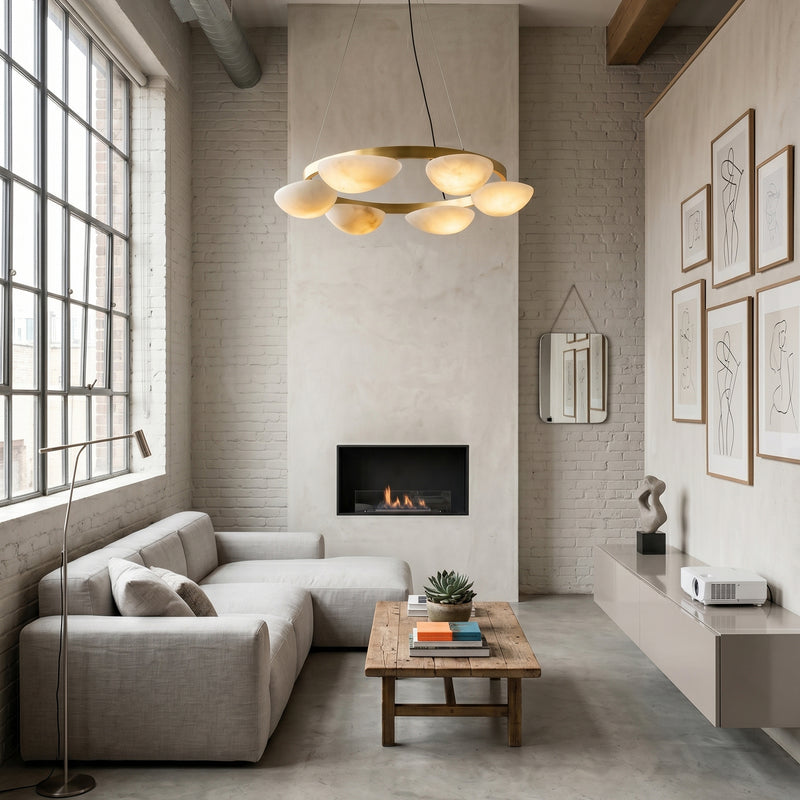 Crown Alabaster Chandelier
