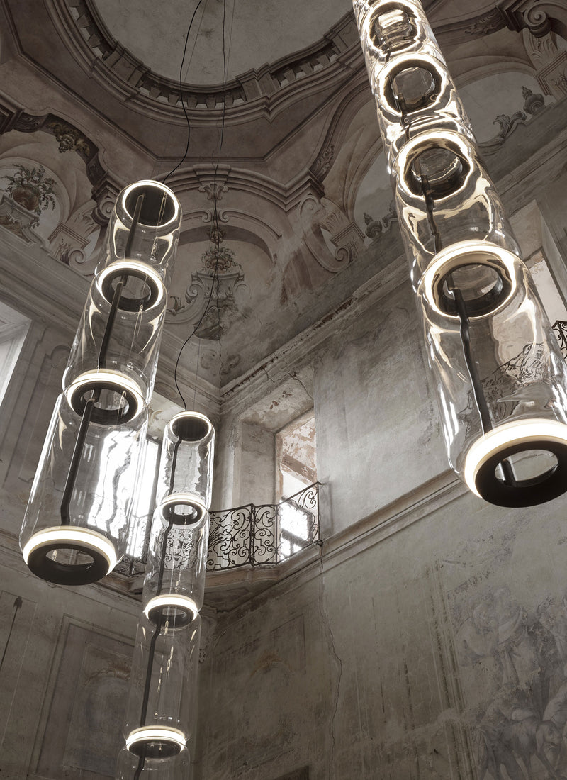 Suspension cylindrique en verre