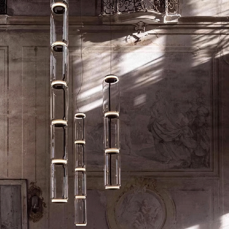 Suspension cylindrique en verre