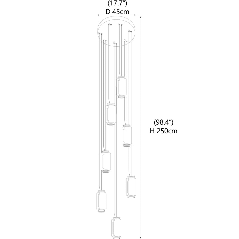 Suspension cylindrique en verre