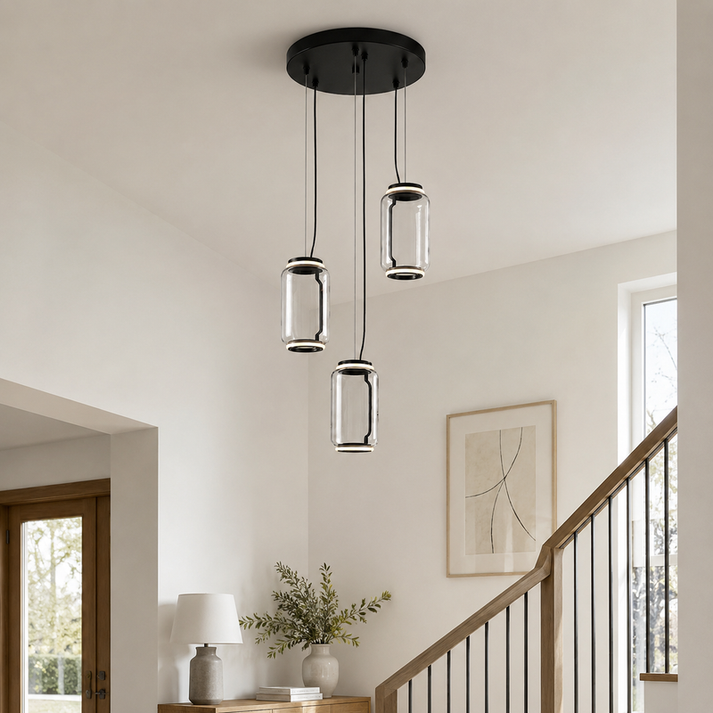 Suspension cylindrique en verre