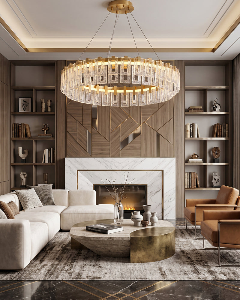 Cyprien Textured Glass Chandelier