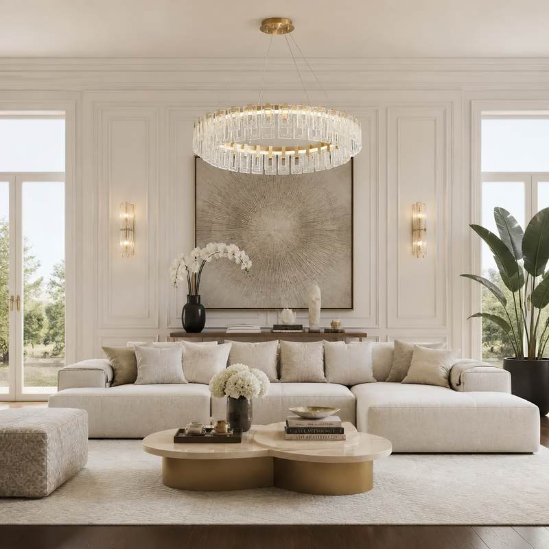 Cyprien Textured Glass Chandelier