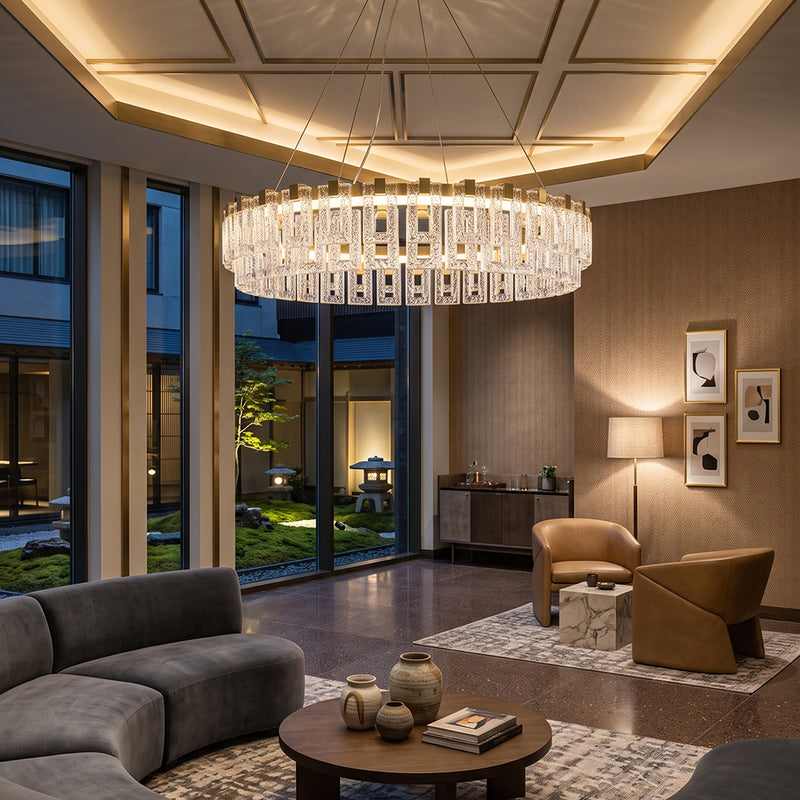 Cyprien Textured Glass Chandelier