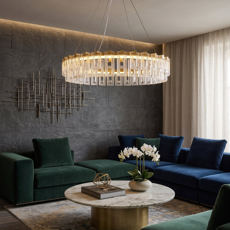 Cyprien Textured Glass Chandelier