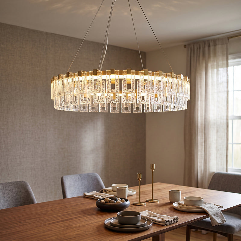 Cyprien Textured Glass Chandelier