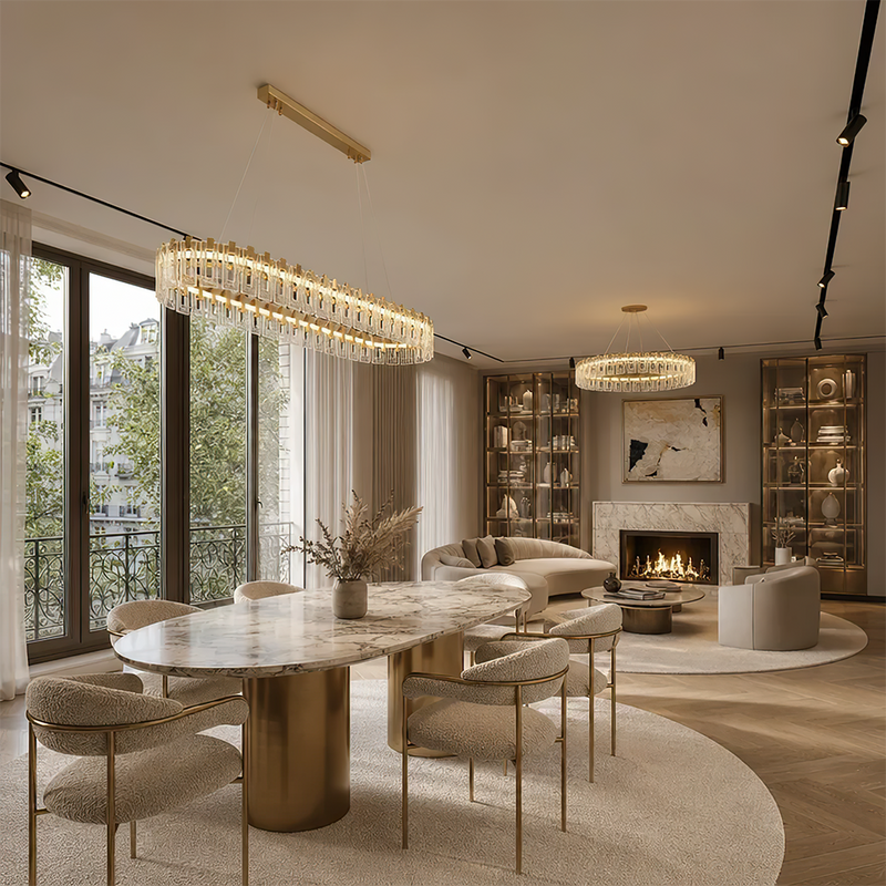 Cyprien Textured Glass Chandelier