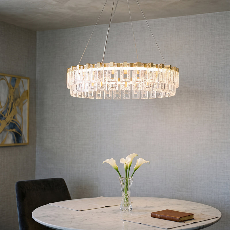 Cyprien Textured Glass Chandelier