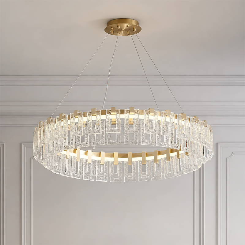 Cyprien Textured Glass Chandelier