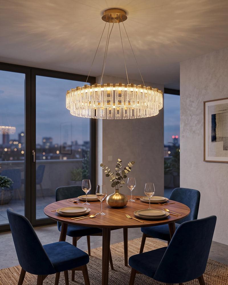 Cyprien Textured Glass Chandelier