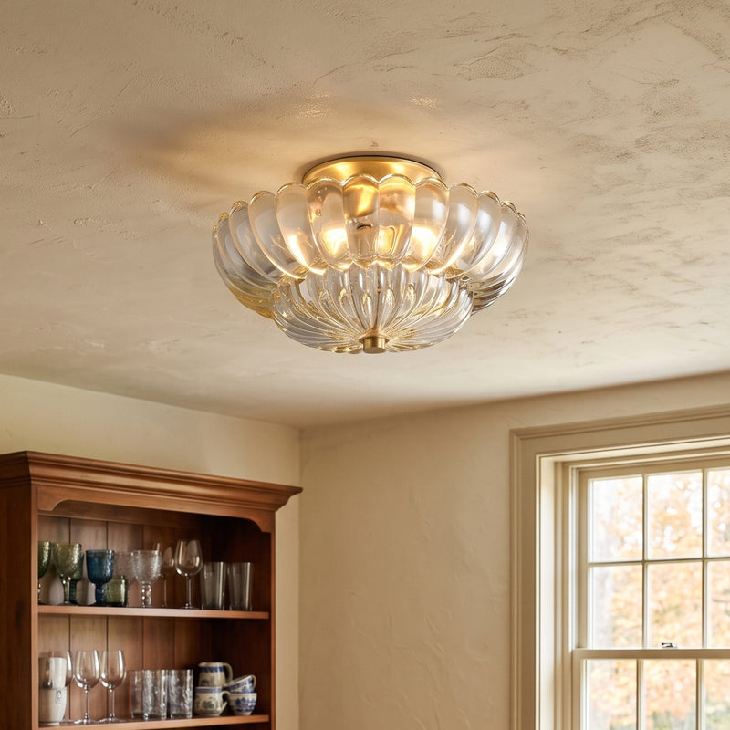 Dahlia Glass Semi-Flush Mount