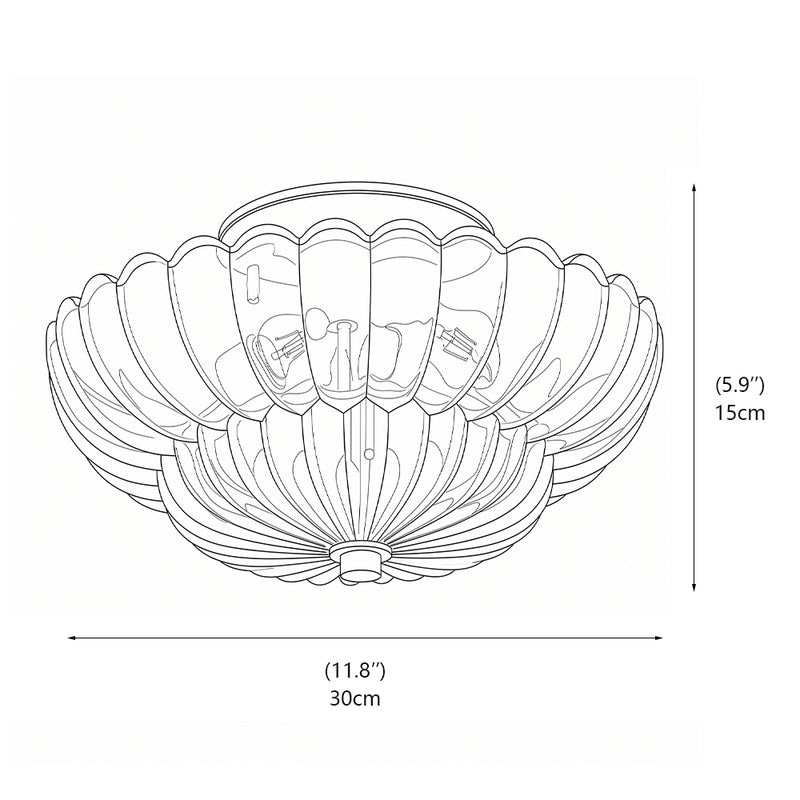 Dahlia Glass Semi-Flush Mount