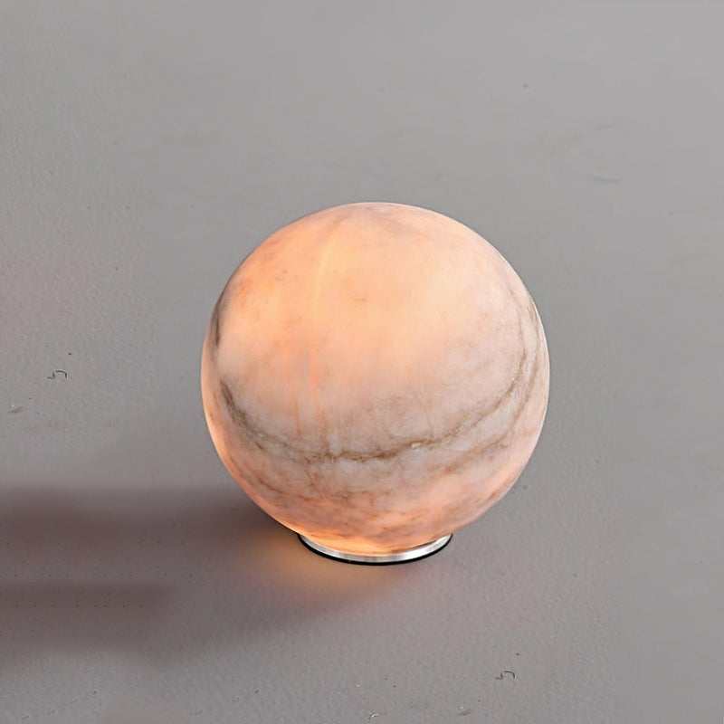 Declan Alabaster Sphere Table Lamp(Built-in Battery)