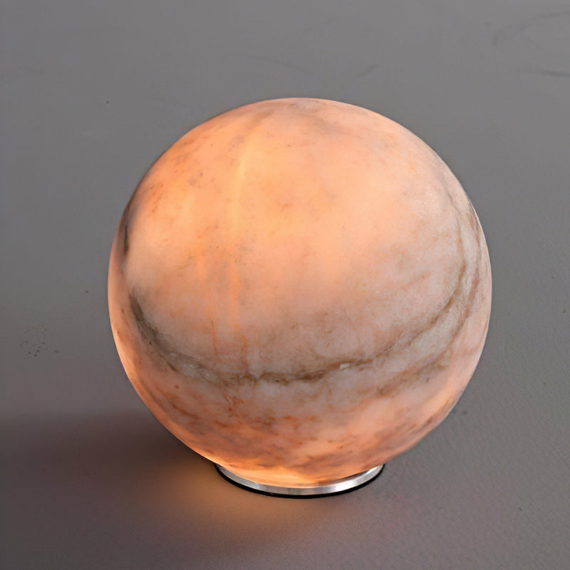 Declan Alabaster Sphere Table Lamp(Built-in Battery)
