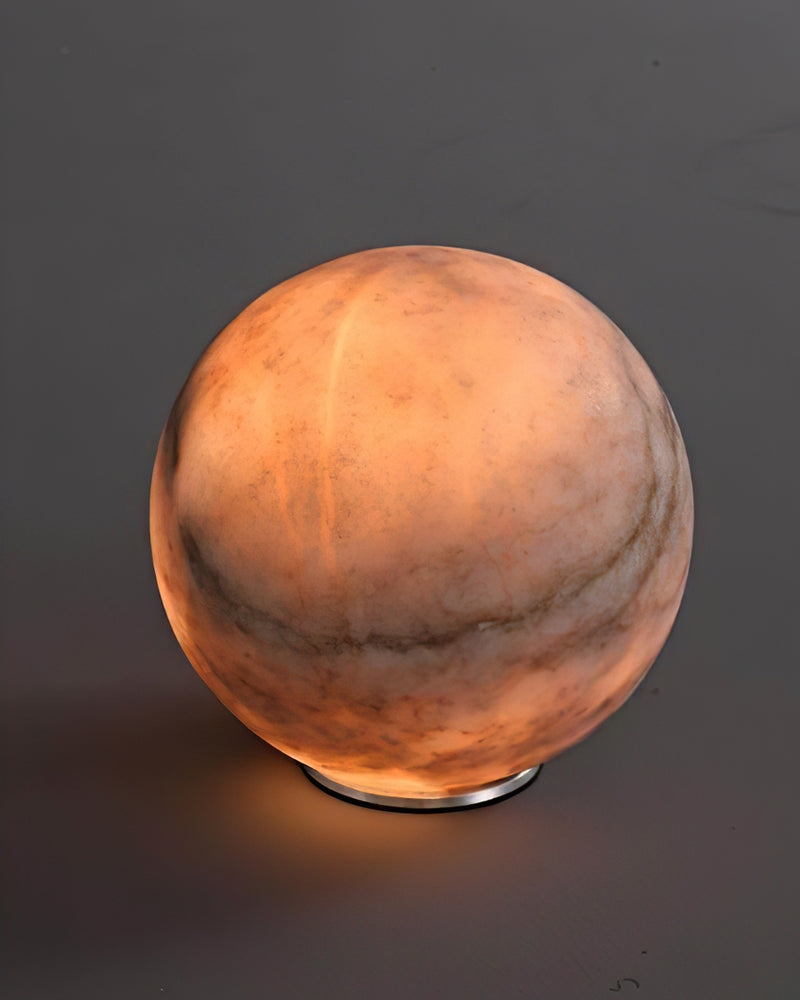 Declan Alabaster Sphere Table Lamp(Built-in Battery)