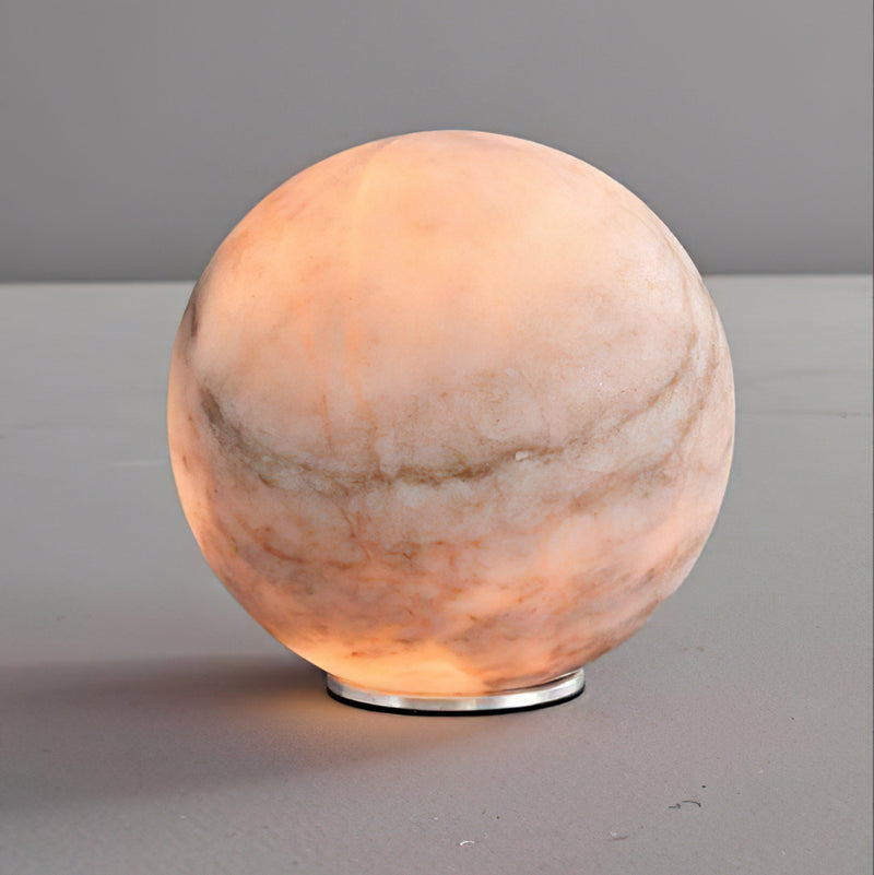 Declan Alabaster Sphere Table Lamp(Built-in Battery)