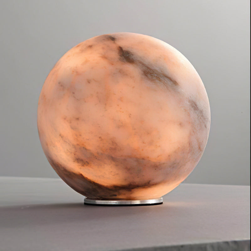 Declan Alabaster Sphere Table Lamp(Built-in Battery)