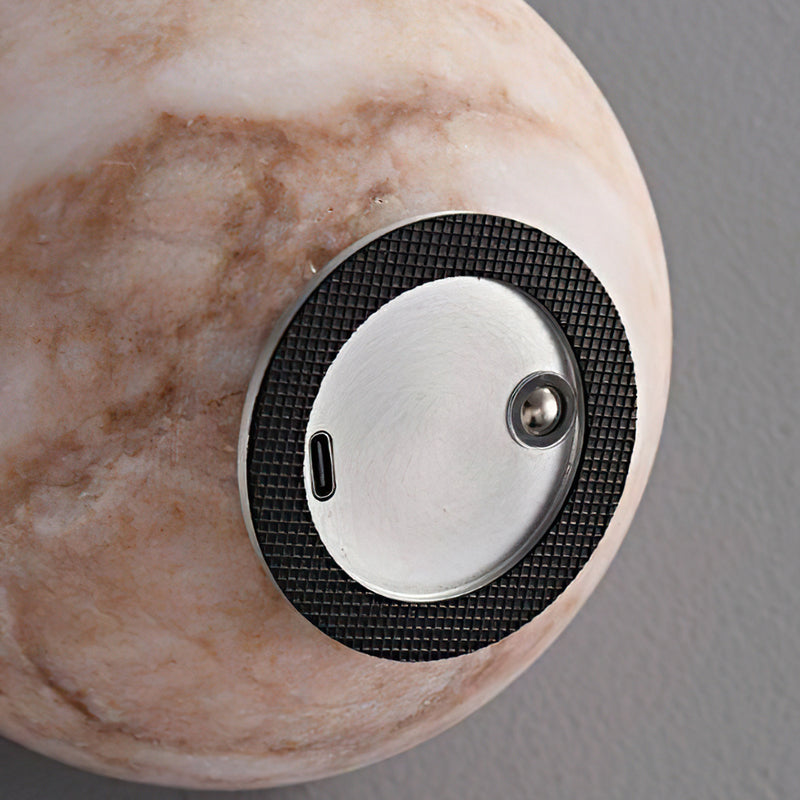 Declan Alabaster Sphere Table Lamp(Built-in Battery)