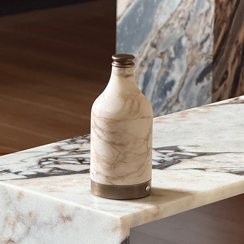 Delancey Alabaster Bottle Table Lamp (Built-in Battery)