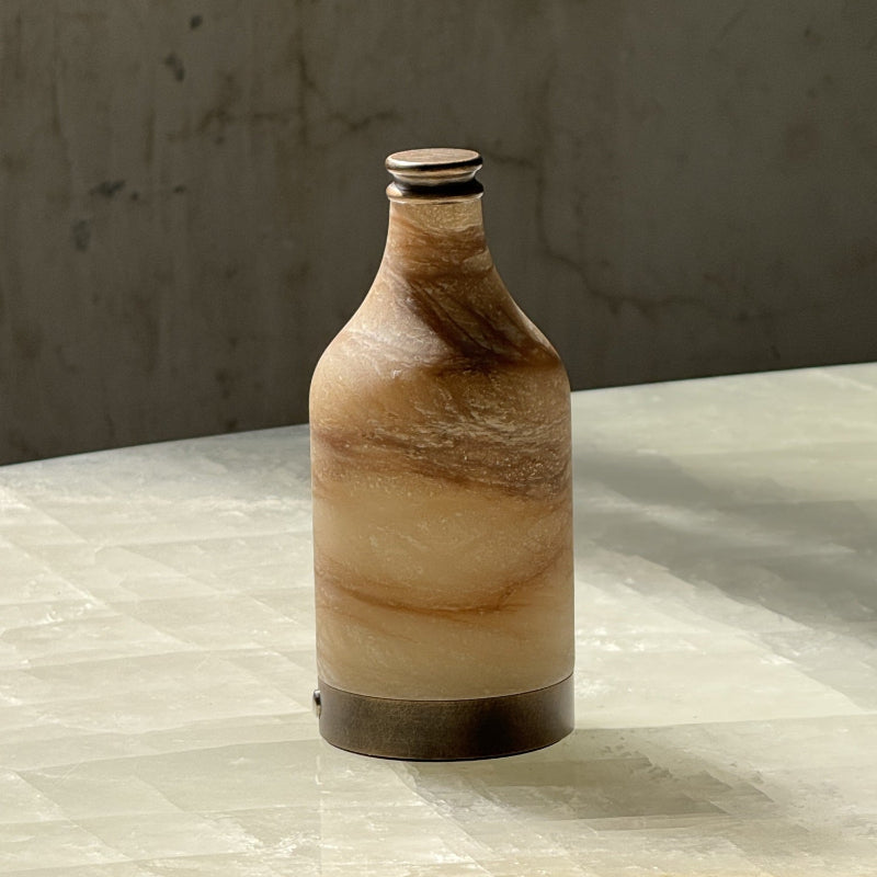 Delancey Alabaster Bottle Table Lamp (Built-in Battery)
