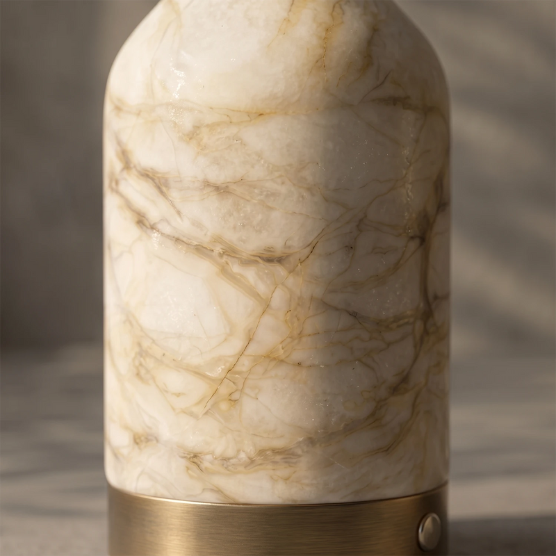 Delancey Alabaster Bottle Table Lamp (Built-in Battery)