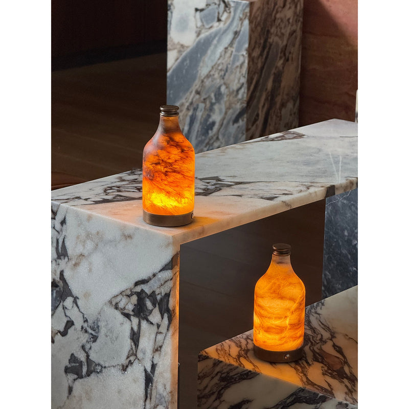 Delancey Alabaster Bottle Table Lamp (Built-in Battery)
