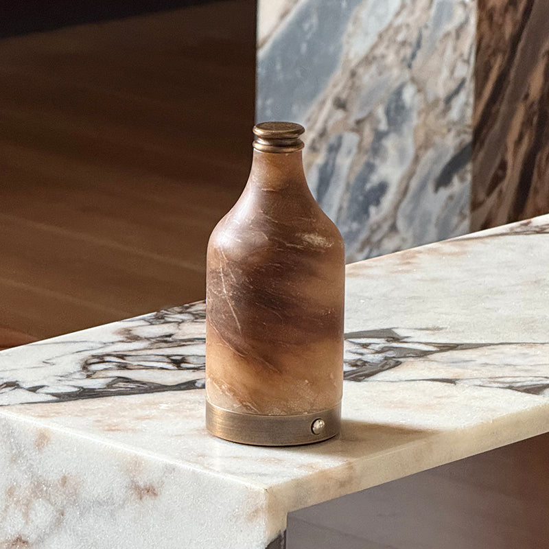 Delancey Alabaster Bottle Table Lamp (Built-in Battery)