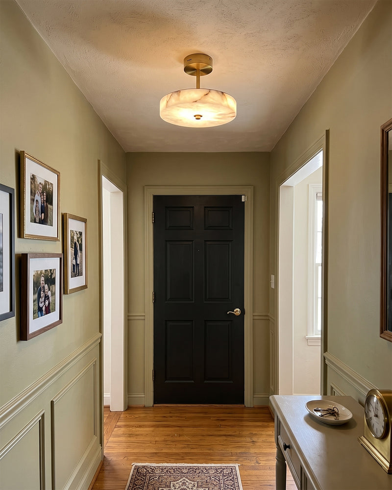 Ebell Alabaster Semi-Flush Mount