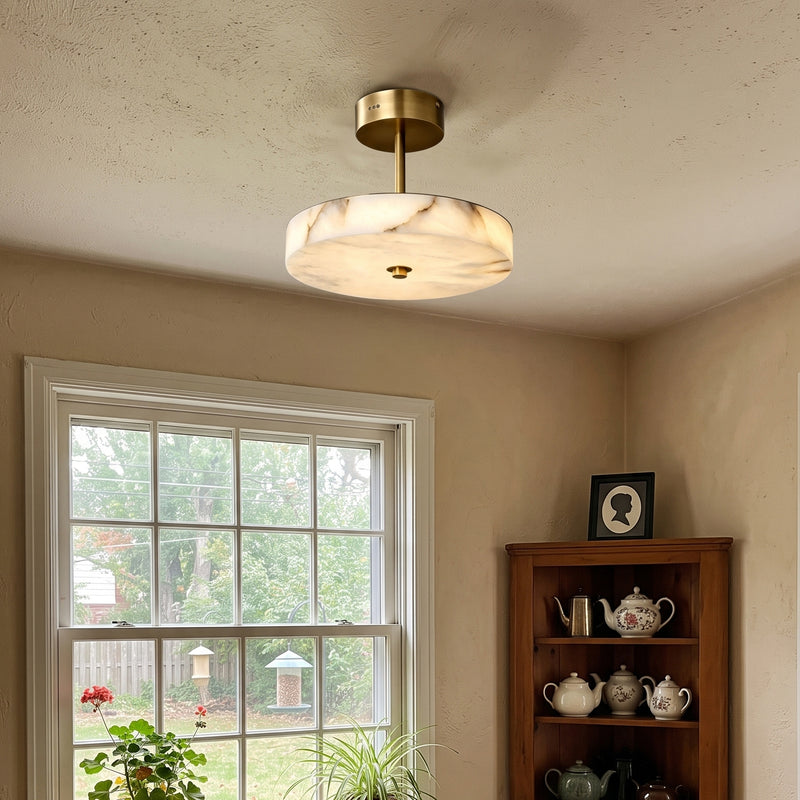 Ebell Alabaster Semi-Flush Mount