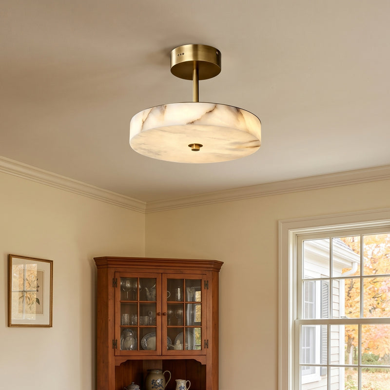 Ebell Alabaster Semi-Flush Mount