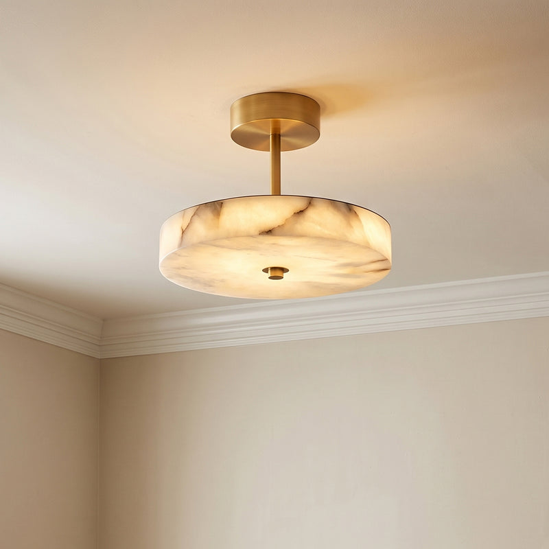 Ebell Alabaster Semi-Flush Mount
