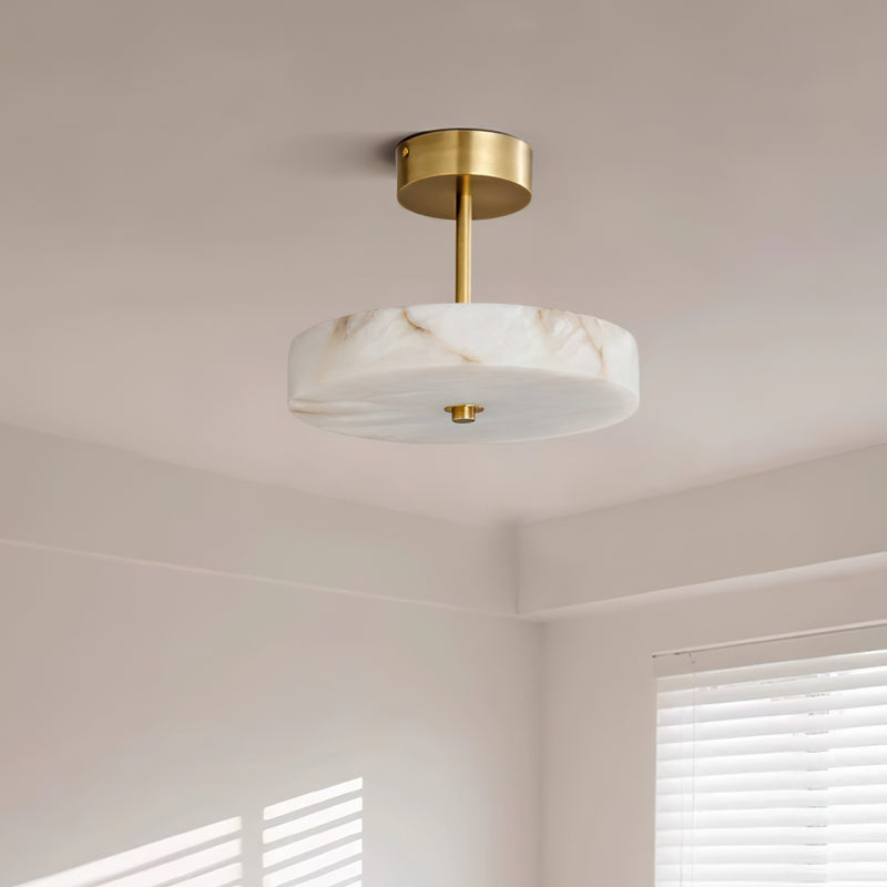 Ebell Alabaster Semi-Flush Mount