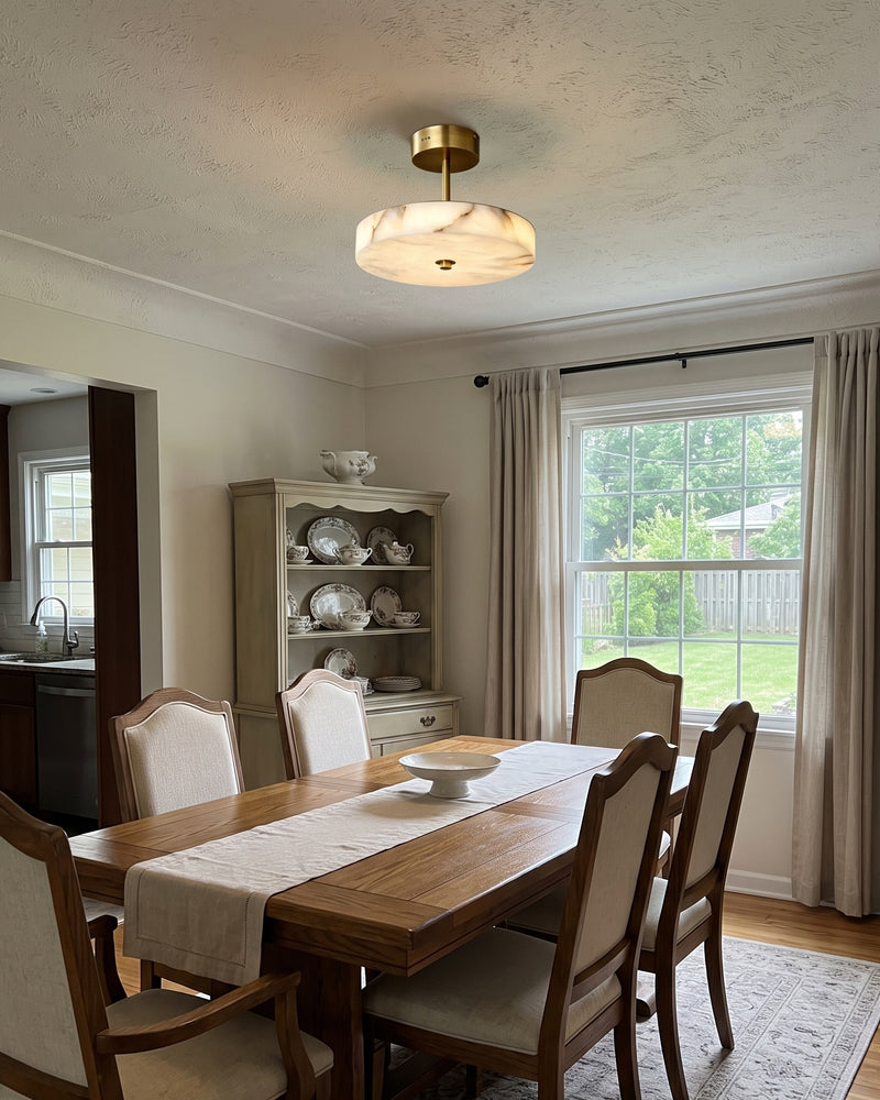 Ebell Alabaster Semi-Flush Mount