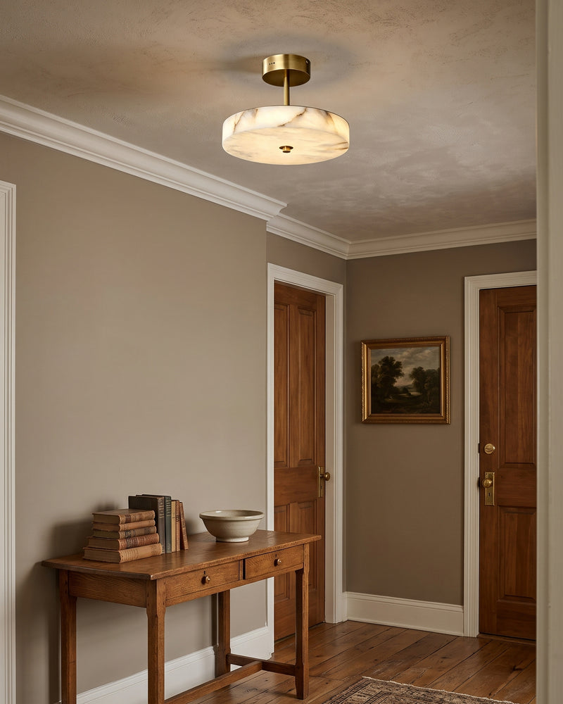 Ebell Alabaster Semi-Flush Mount