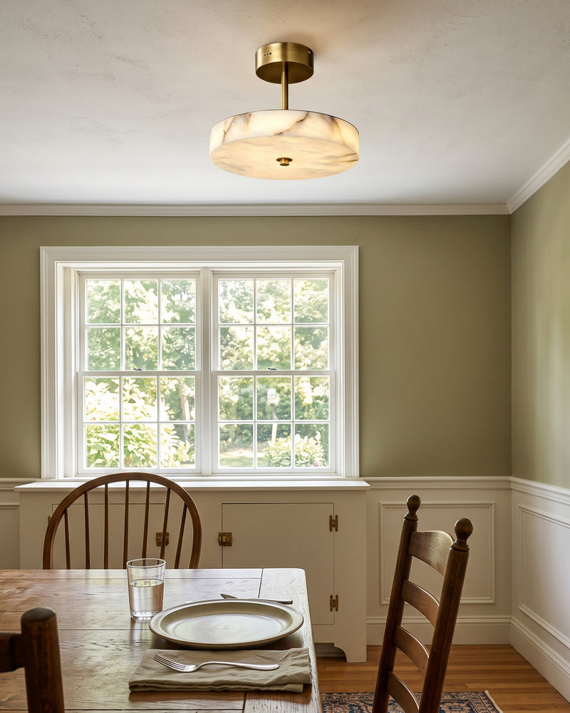 Ebell Alabaster Semi-Flush Mount