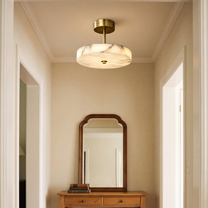 Ebell Alabaster Semi-Flush Mount