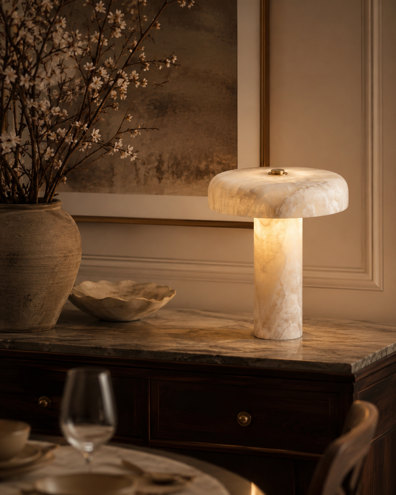 Eira Crackle Alabaster Table Lamp