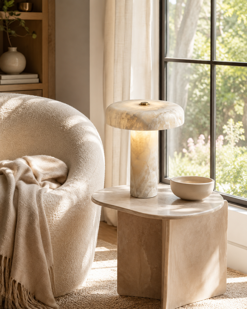 Eira Crackle Alabaster Table Lamp