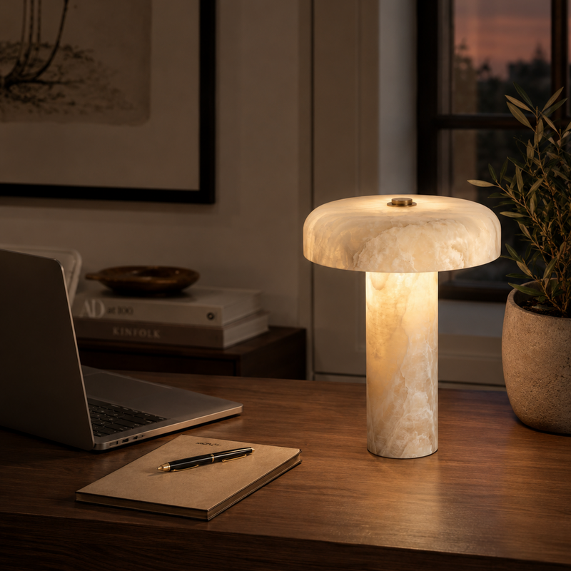 Eira Crackle Alabaster Table Lamp