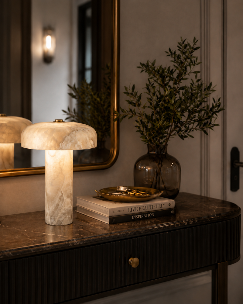 Eira Crackle Alabaster Table Lamp
