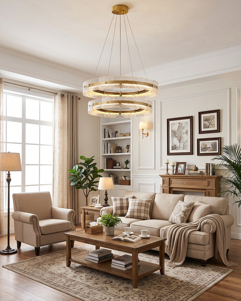 Eldon Banded Glass Halo Chandelier – detail 5